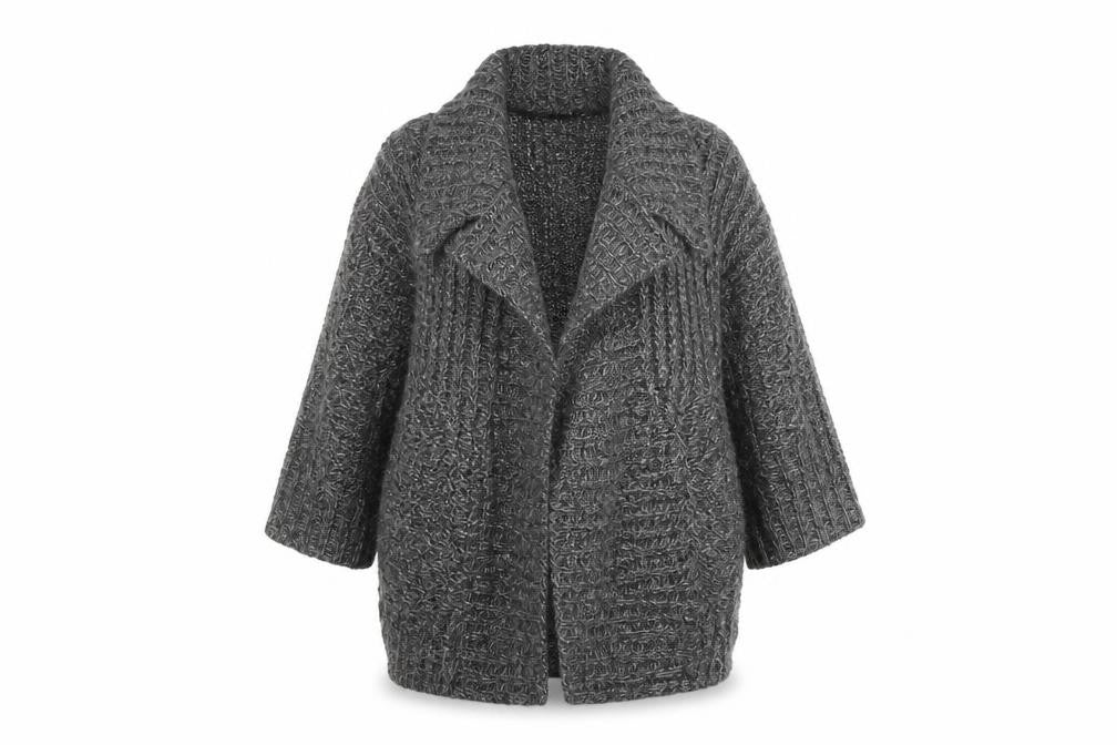 New Look Women's Grey Cardigan, Size 10, Chunky Knit