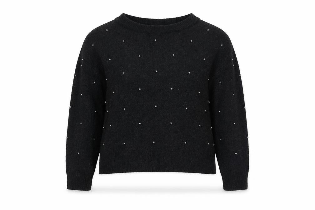 H&M Women's Black Pullover Jumper XS Beaded