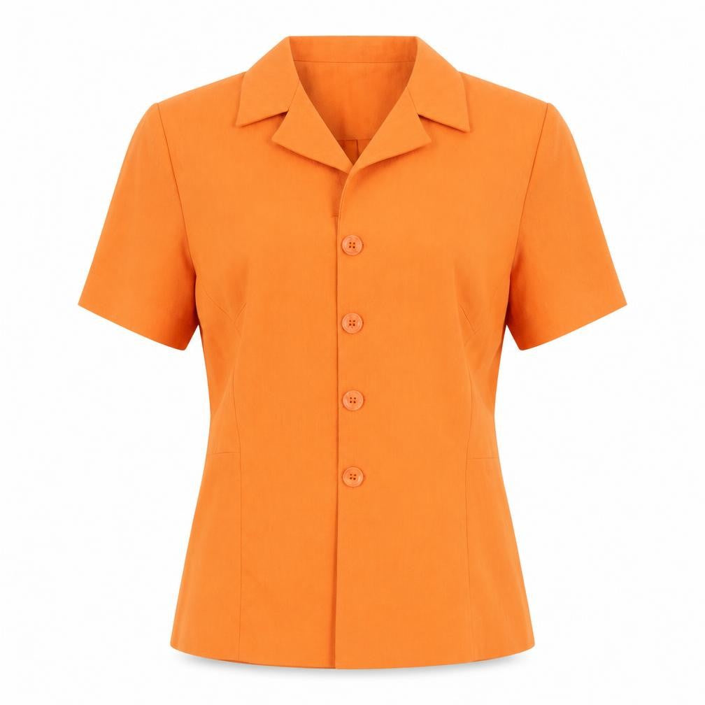 Richards Womens Orange Short Sleeve Suit Top Size 14