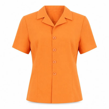 Richards Womens Orange Short Sleeve Suit Top Size 14