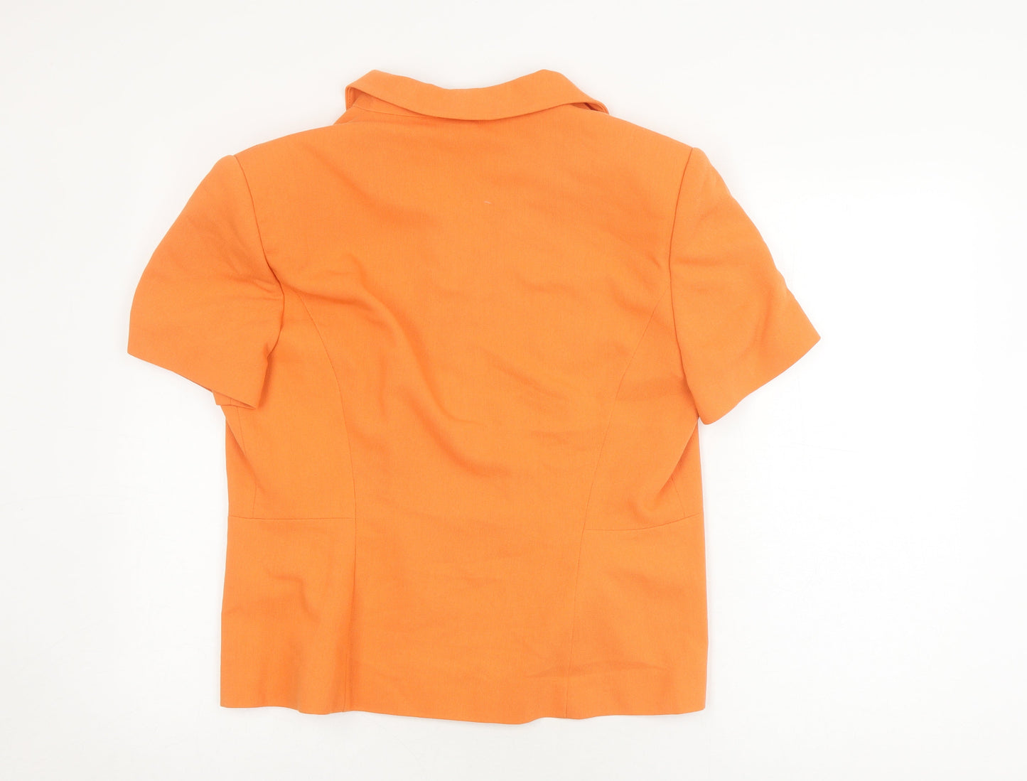 Richards Womens Orange Short Sleeve Suit Top Size 14