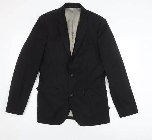 Topman Men's Black Slim Fit Blazer, Size 38, Formal