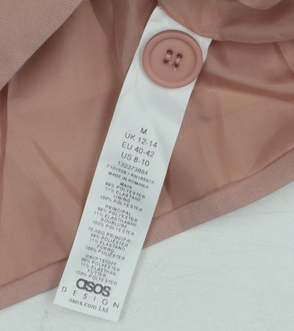 Close-up detail of ASOS Design Women's Pink Cropped Suit Jacket M