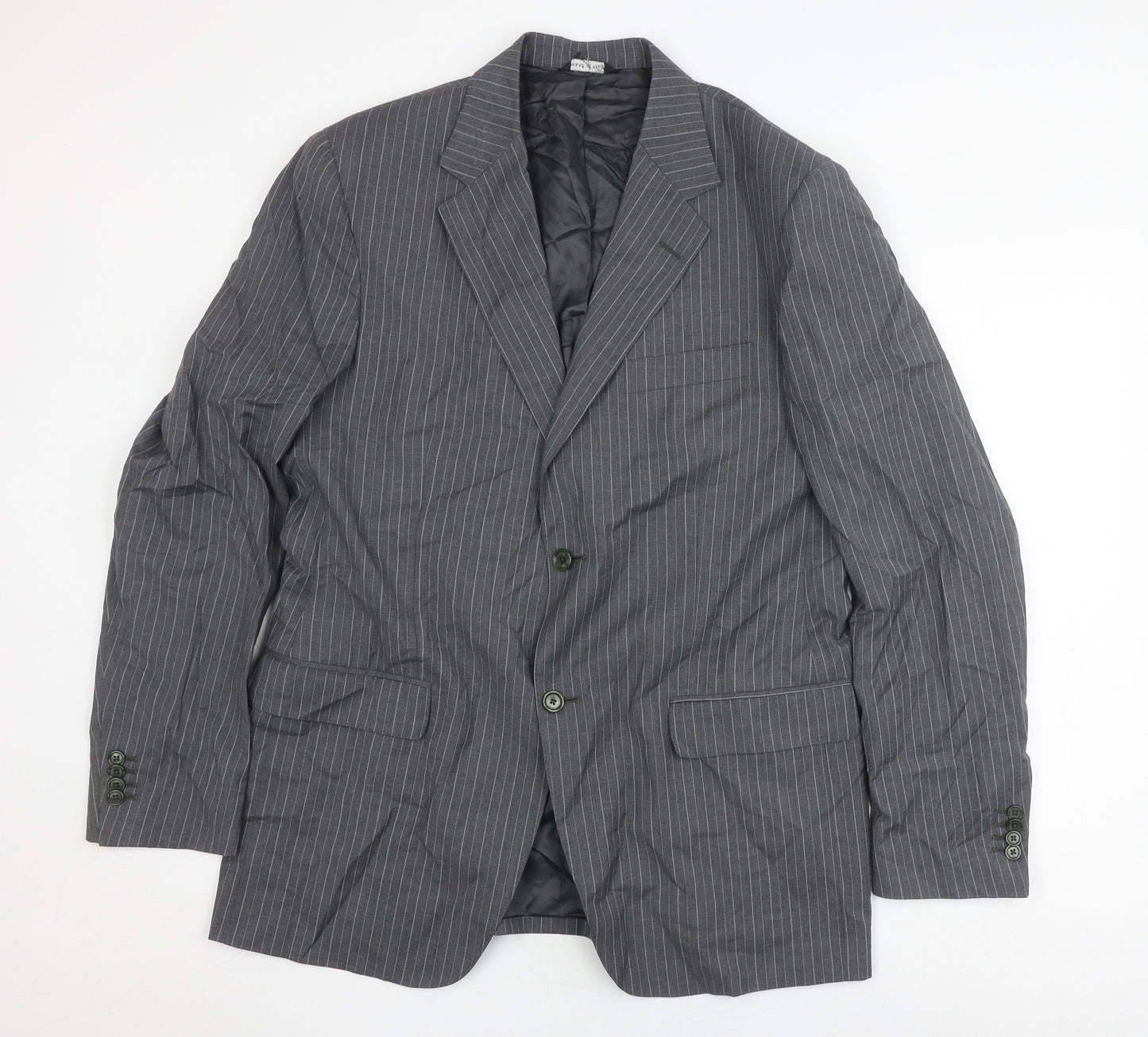 Marks and Spencer Grey Striped 44L Blazer for Men