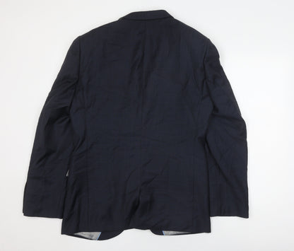 Next Men's Blue Suit Jacket, 40R, Formal, Wool