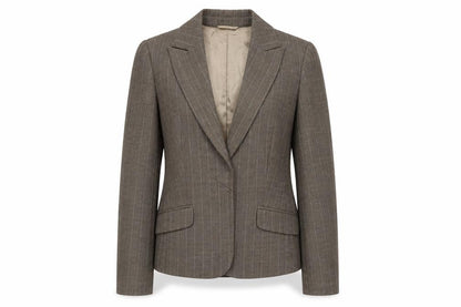 Oasis Women's Brown Pinstripe Blazer, Size 10, Business Casual