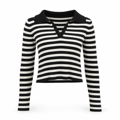 Stradivarius Women's Black Cropped Polo Top, S