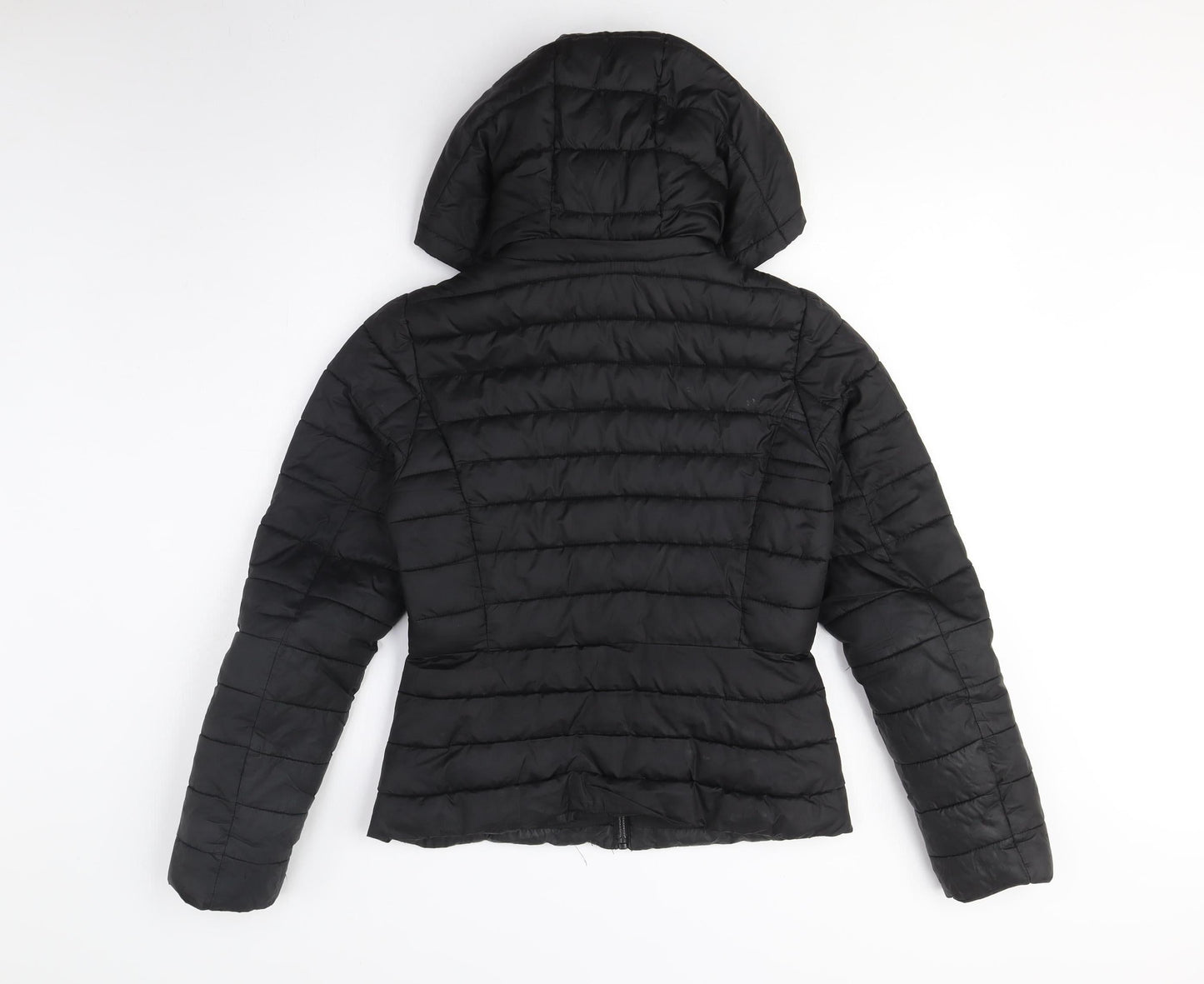 Zara Women's Black Puffer Jacket XS Hooded Casual