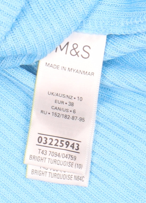 Marks and Spencer Blue Women's Tank Top - Size 10