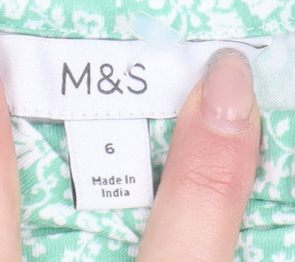 Marks & Spencer Women's Green Floral Blouse 10