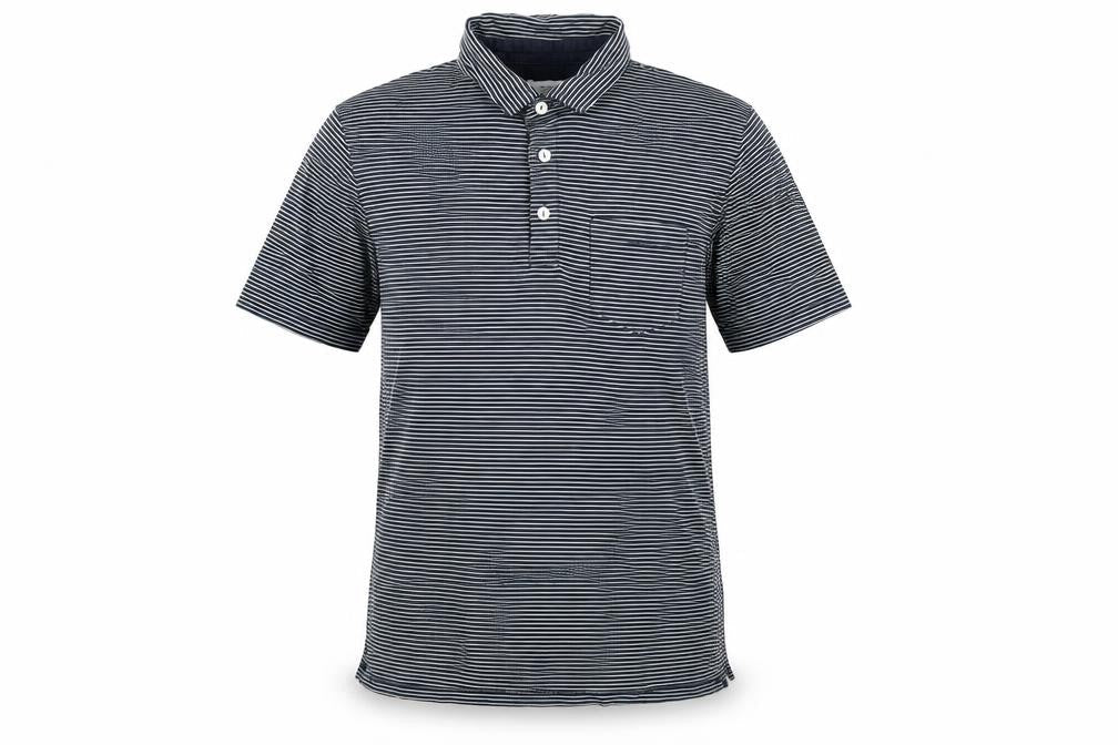 Next Men's Black Striped Polo Shirt - Medium, Cotton, Casual