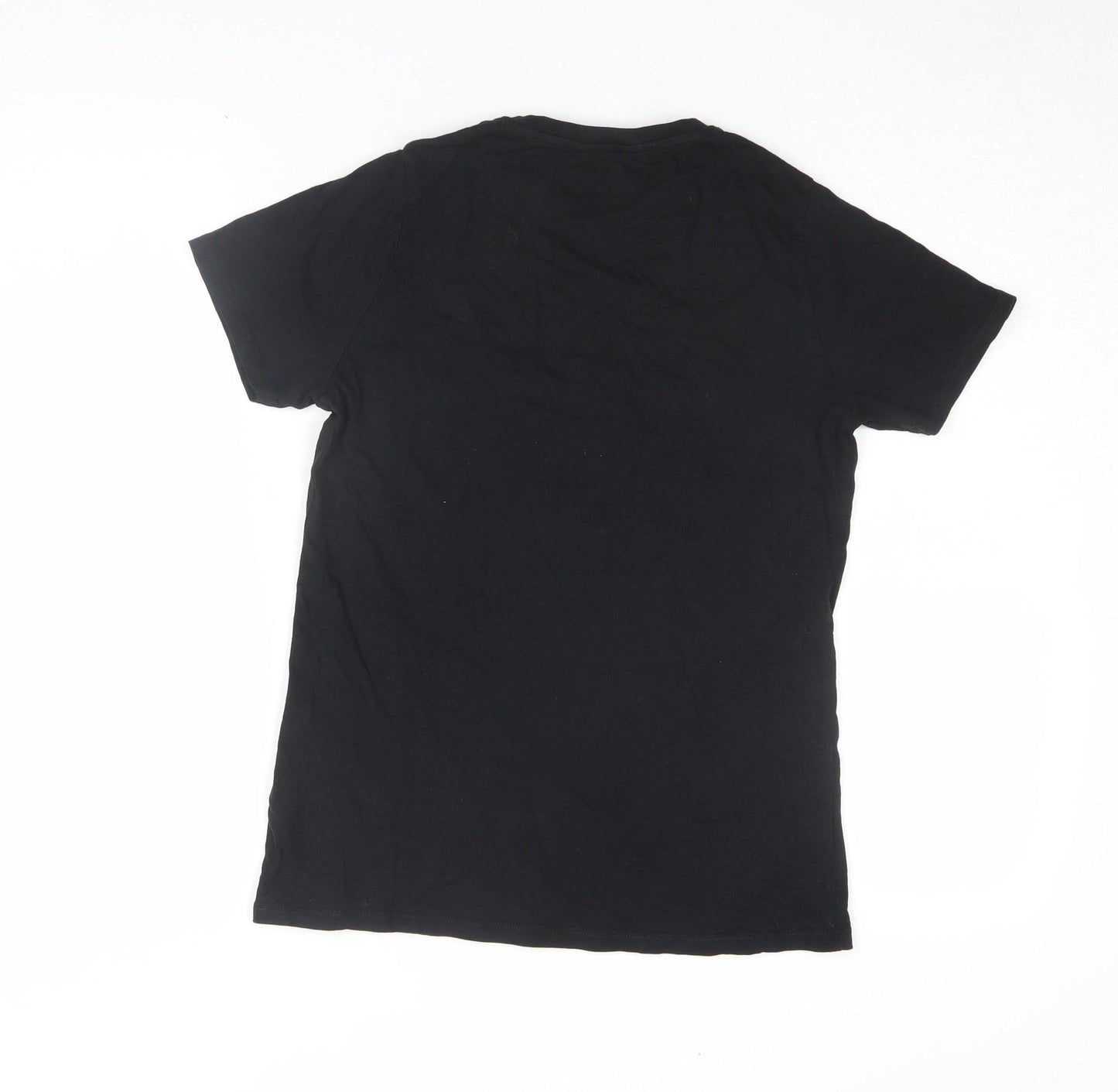 New Look Women's Black T-Shirt UK 10 French Graphic Casual