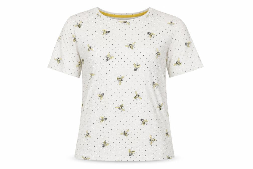 Marks & Spencer Women's White Bee Print T-Shirt Size 6