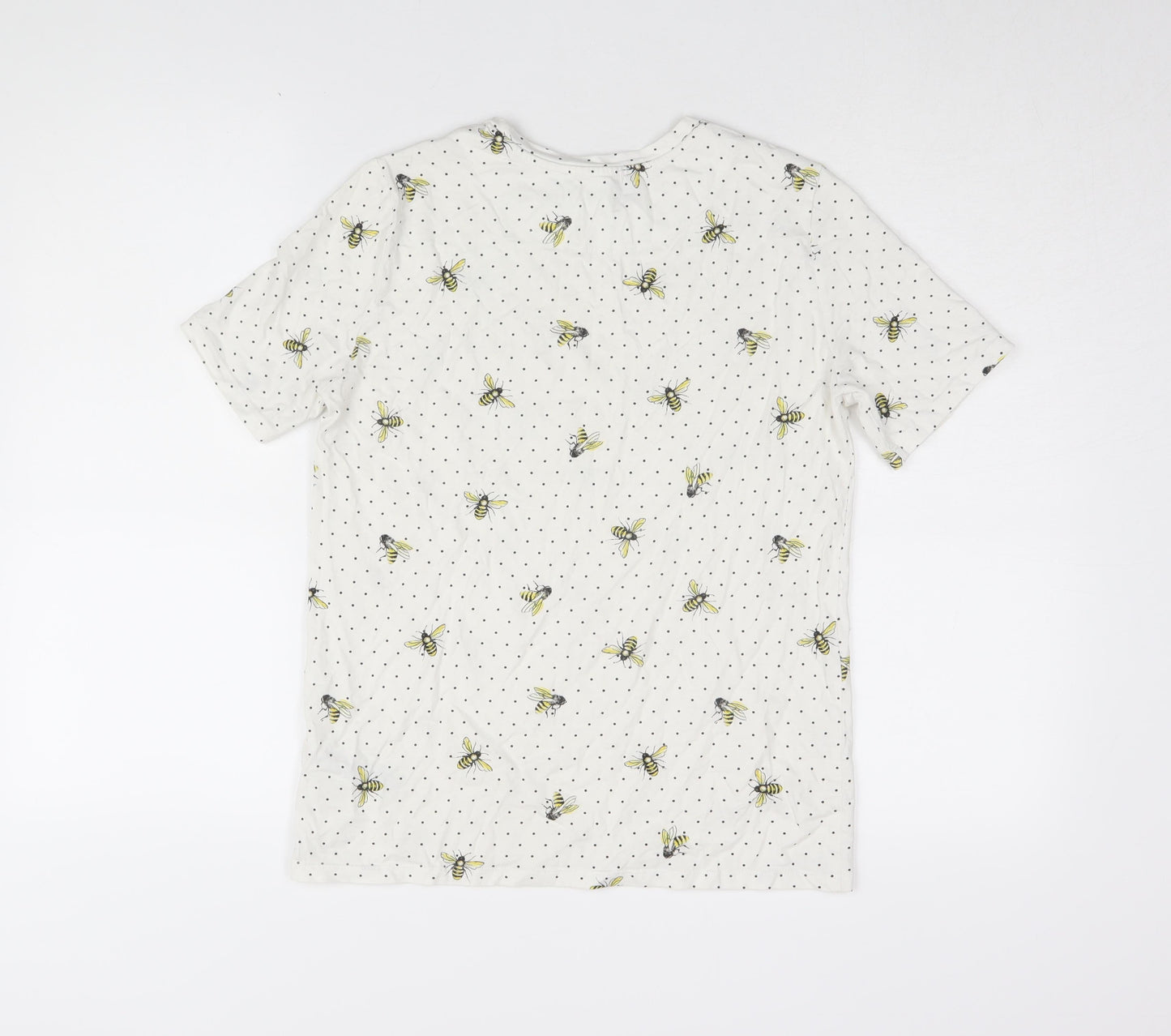 Marks and Spencer Women's White Bee Print T-Shirt Size 6