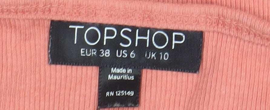 Topshop Women's Pink Camisole Top, Size 10, Slim Fit