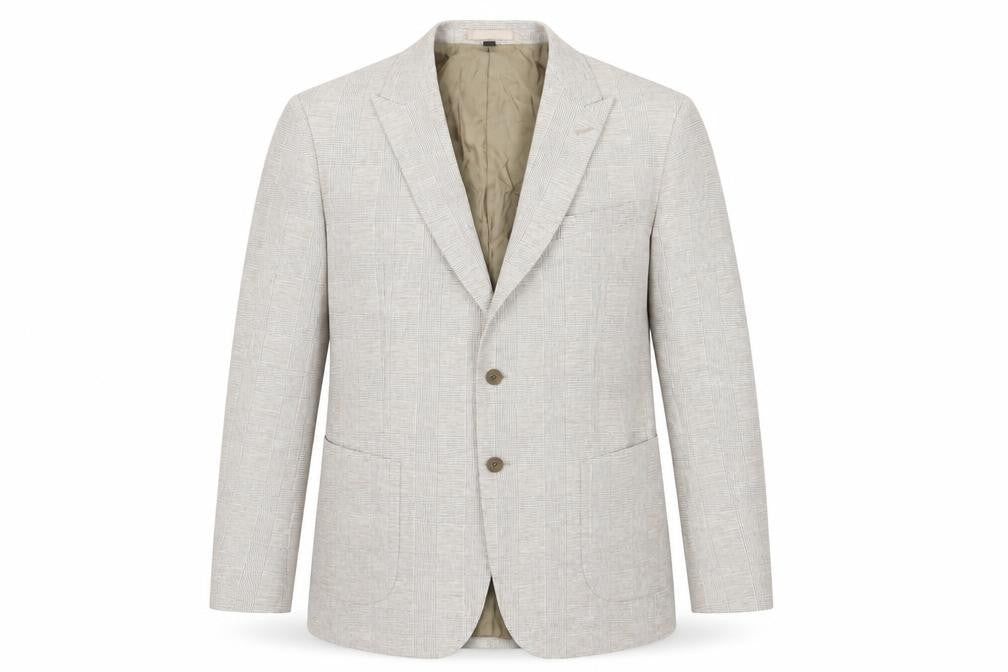 Marks & Spencer Men's Beige Check Blazer, 44L