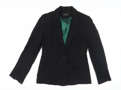 Additional front view of Principles Women's Black Pinstripe Blazer Jacket, size 10