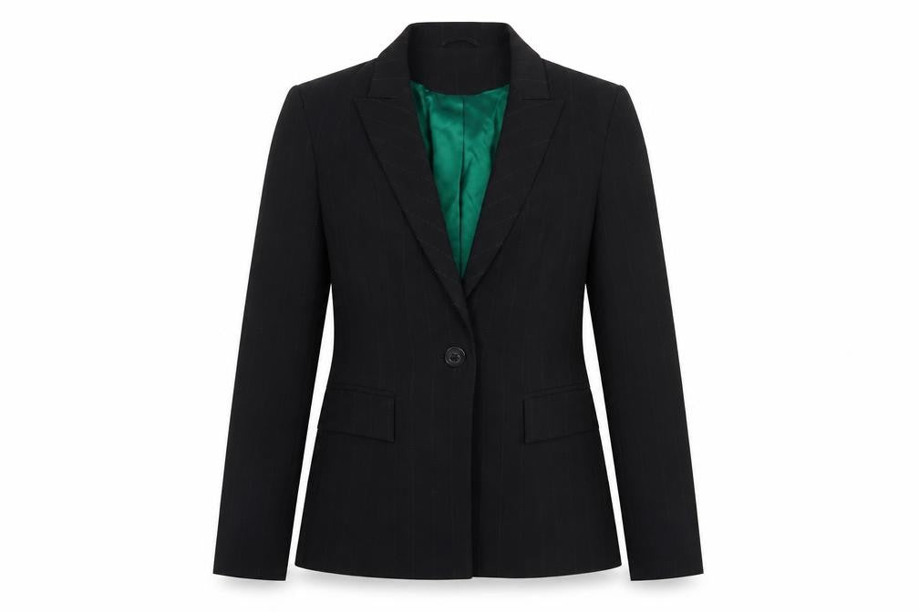 Principles Women's Black Pinstripe Blazer Jacket Size 10
