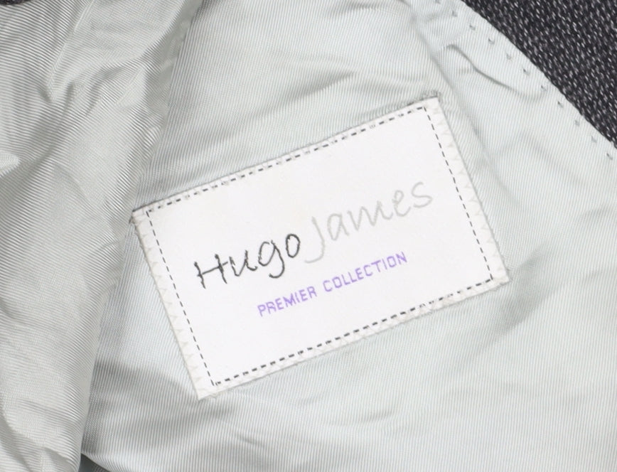 Hugo James Men's Grey Blazer, Size 42, Regular Fit