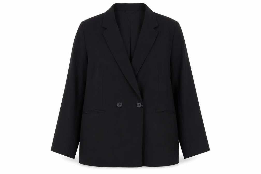 H&M Women's Black Suit Jacket, Size 12, Double-Breasted