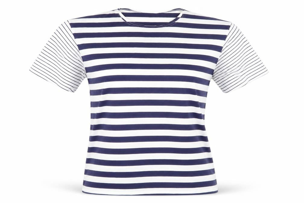 Marks & Spencer Blue Striped Women's T-Shirt M