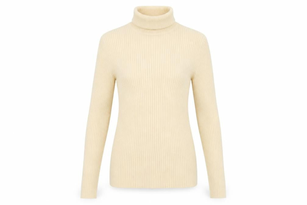 Brave Soul Women's Beige Roll Neck Jumper Size S