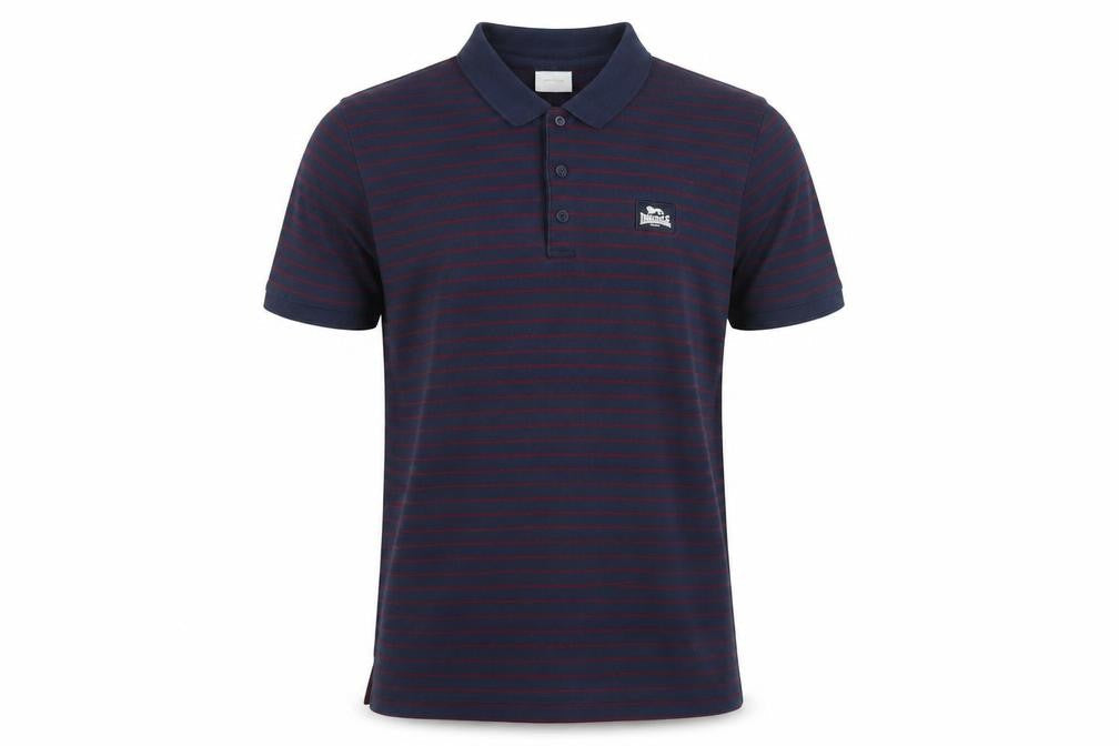 Lonsdale Men's Blue Striped Polo Shirt XL Short Sleeve