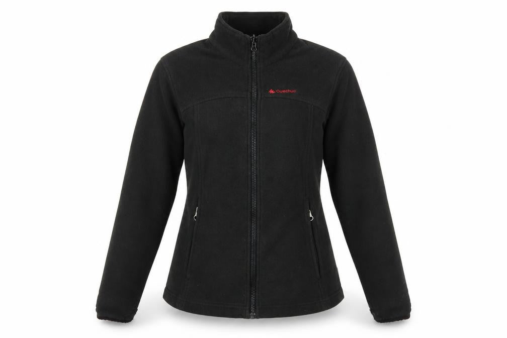 Quechua Women's Black Fleece Jacket, XS, Casual Outdoor