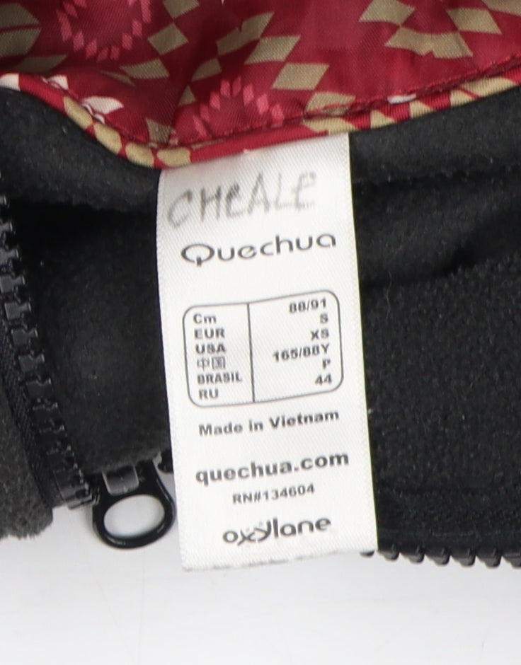 Quechua Women's Black Fleece Jacket, XS, Casual Outdoor
