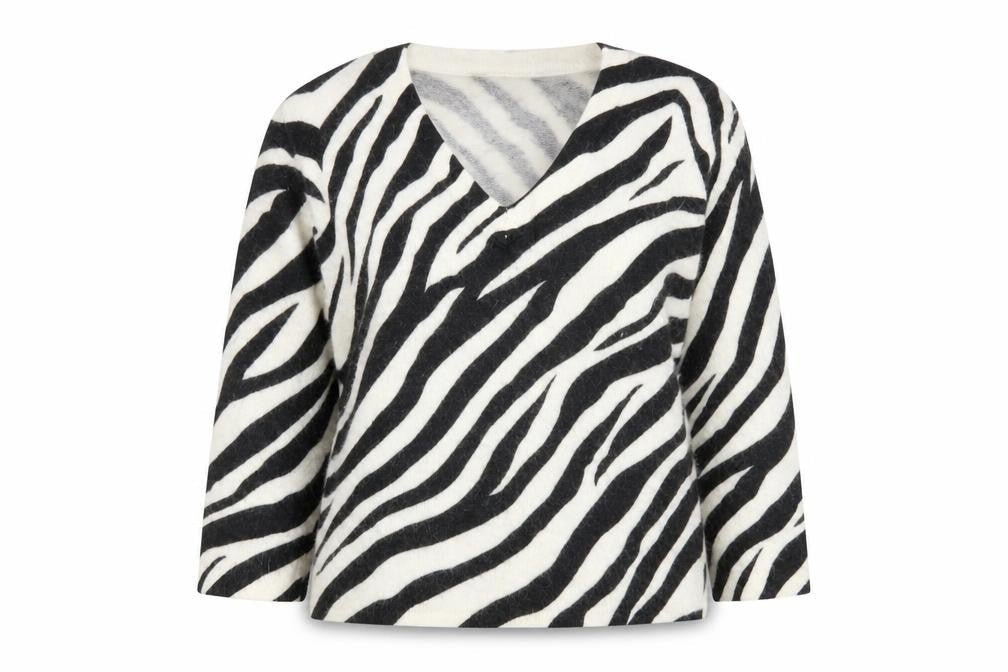 Kaliko Women’s Multicolour Zebra V-Neck Jumper