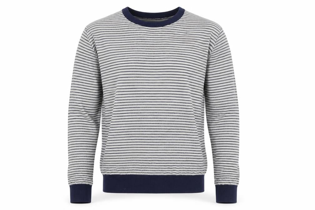 Gap Men's Blue Striped Pullover Jumper Size L
