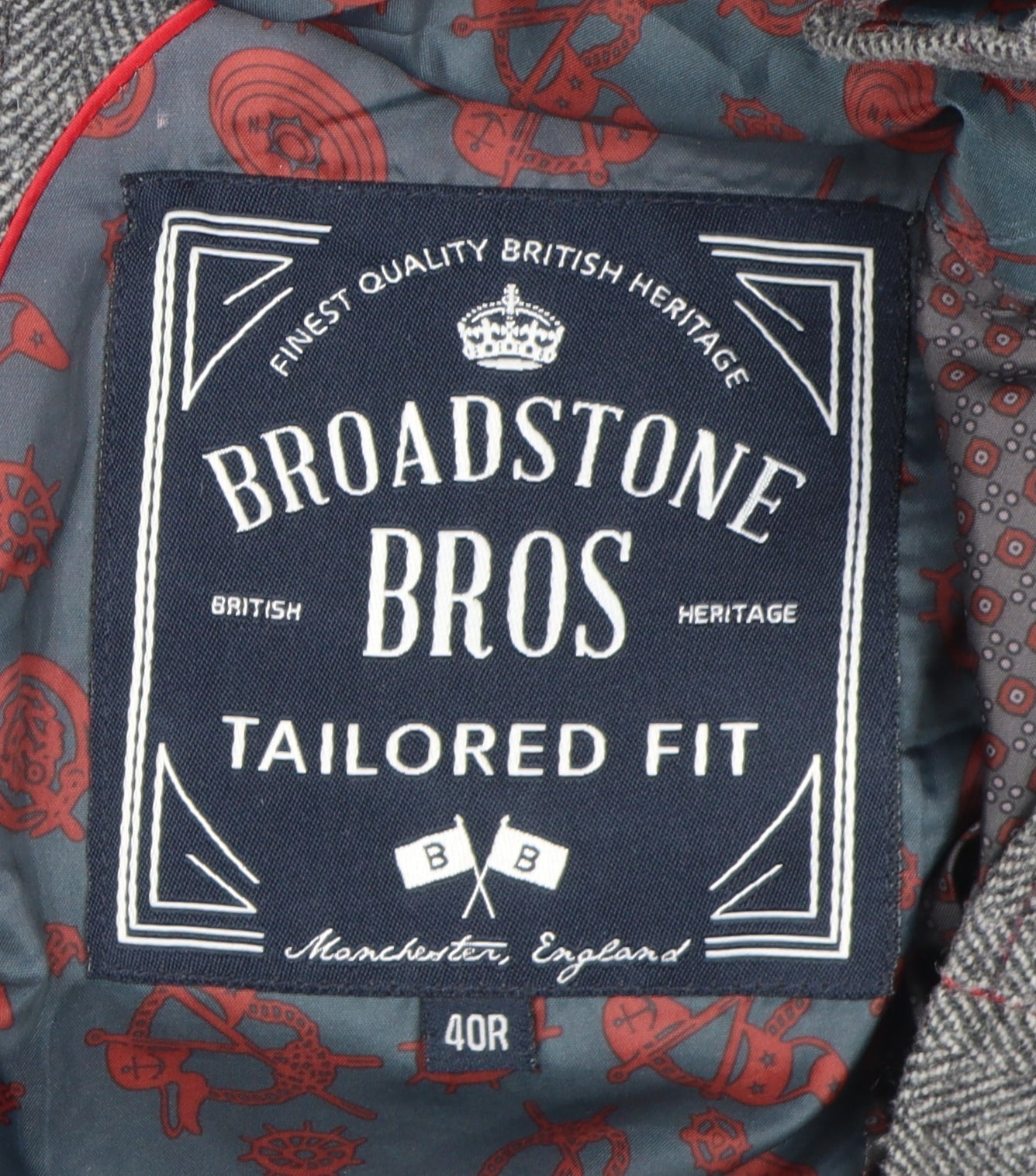 Broadstone Bros Men's Grey 40R Classic Blazer