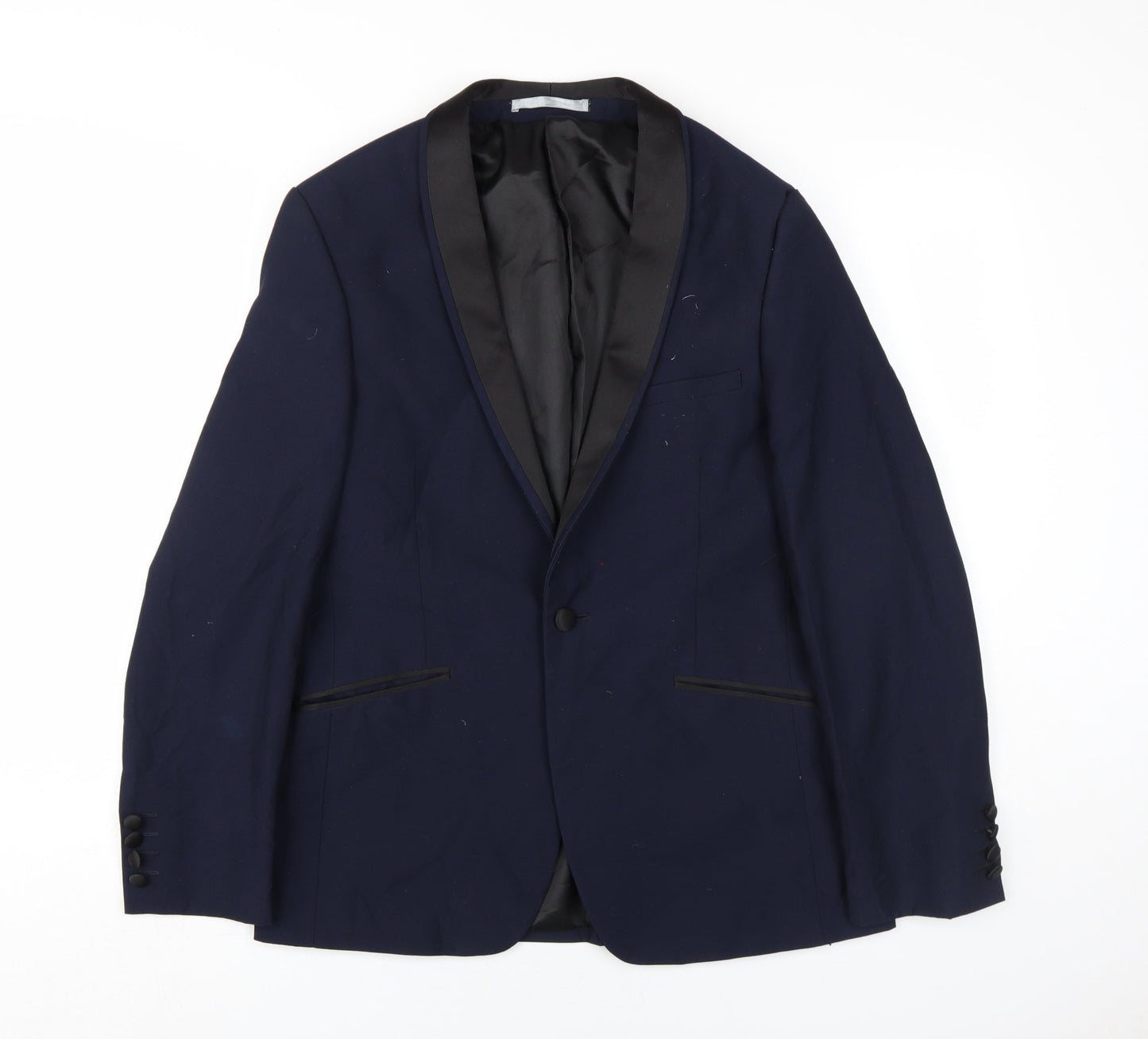 Burton Menswear Blue Slim Fit Tuxedo Blazer - 38S