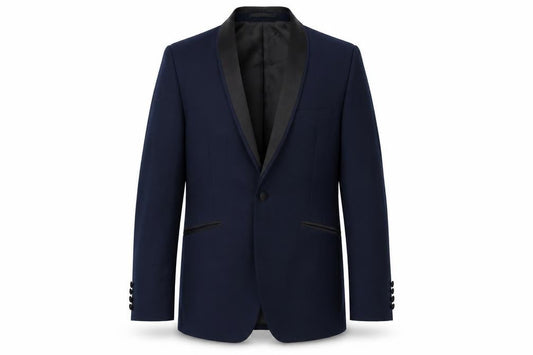 Burton Menswear Blue Slim Fit Tuxedo Blazer - 38S