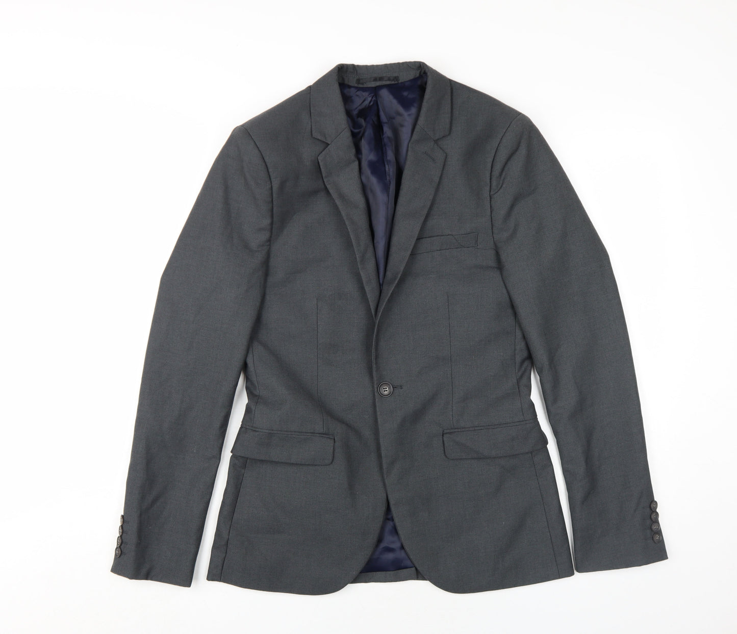 Topman Men's Grey Skinny Blazer 34R Regular Fit