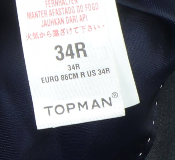 Topman Men's Grey Skinny Blazer 34R Regular Fit