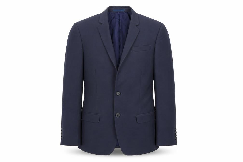 River Island Men's Navy Blazer, 38S, Single-Breasted, Viscose Blend