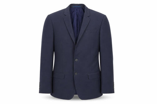 River Island Men's Navy Blazer, 38S, Single-Breasted, Viscose Blend