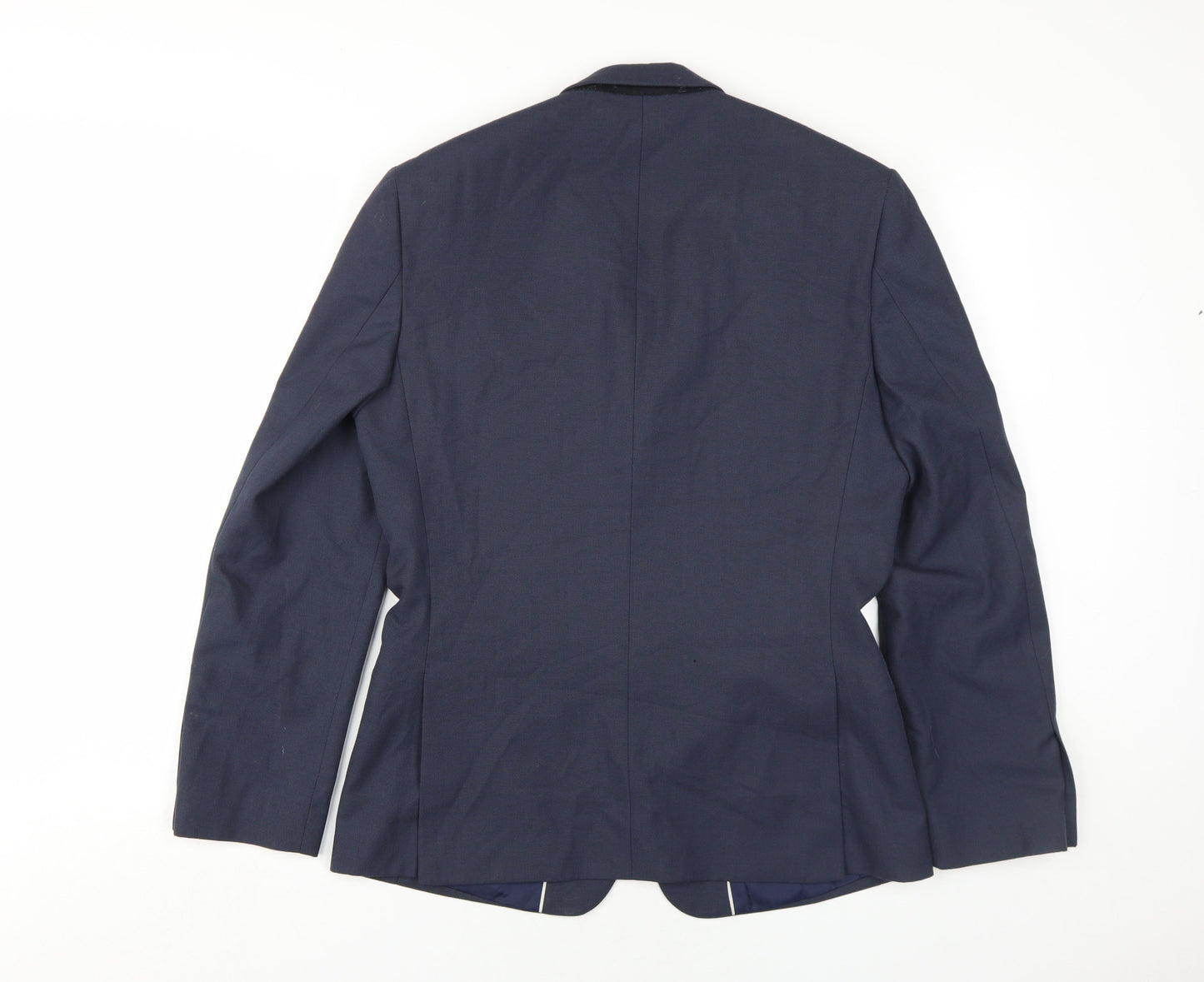 River Island Men's Navy Blazer, 38S, Single-Breasted, Viscose Blend