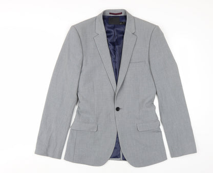 Additional front view of ASOS Men's Grey Blazer Regular Fit, size 36R