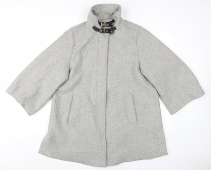 Zara Women's Grey Mid-Length Coat Size 14