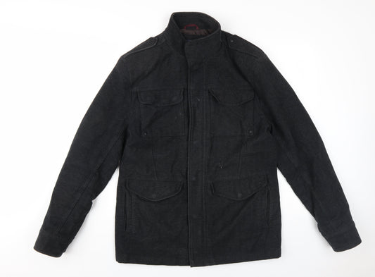 Next Men's Black Military Jacket Medium