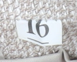 Close-up detail of Equorian Beige Two-Button Wool Silk Blazer -, size 16