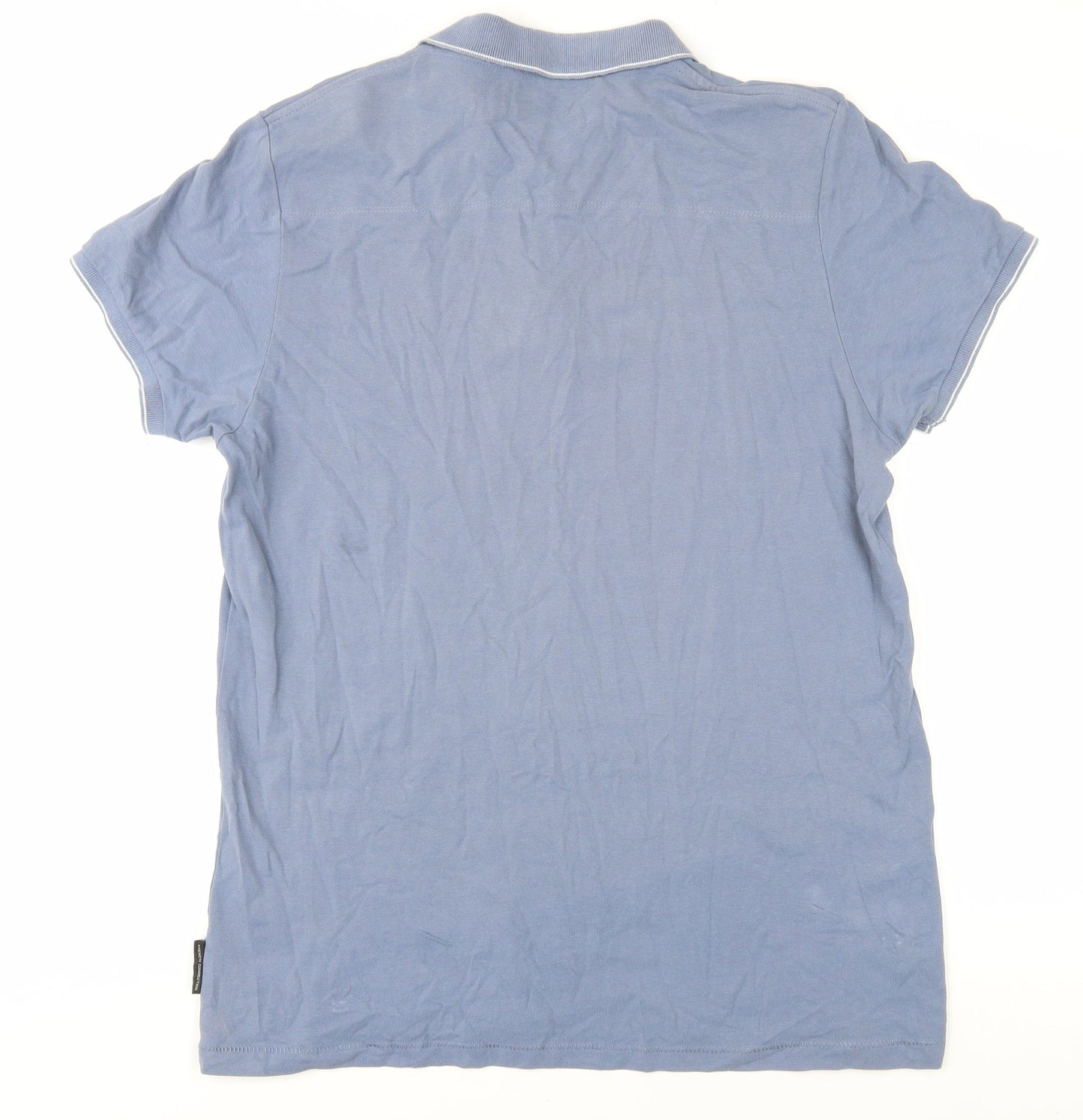 French Connection Men's Blue Collared T-Shirt, XL
