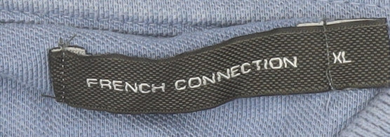 French Connection Men's Blue Collared T-Shirt, XL