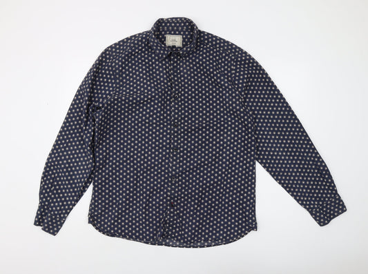 John Lewis Men's Blue Geometric Shirt XL