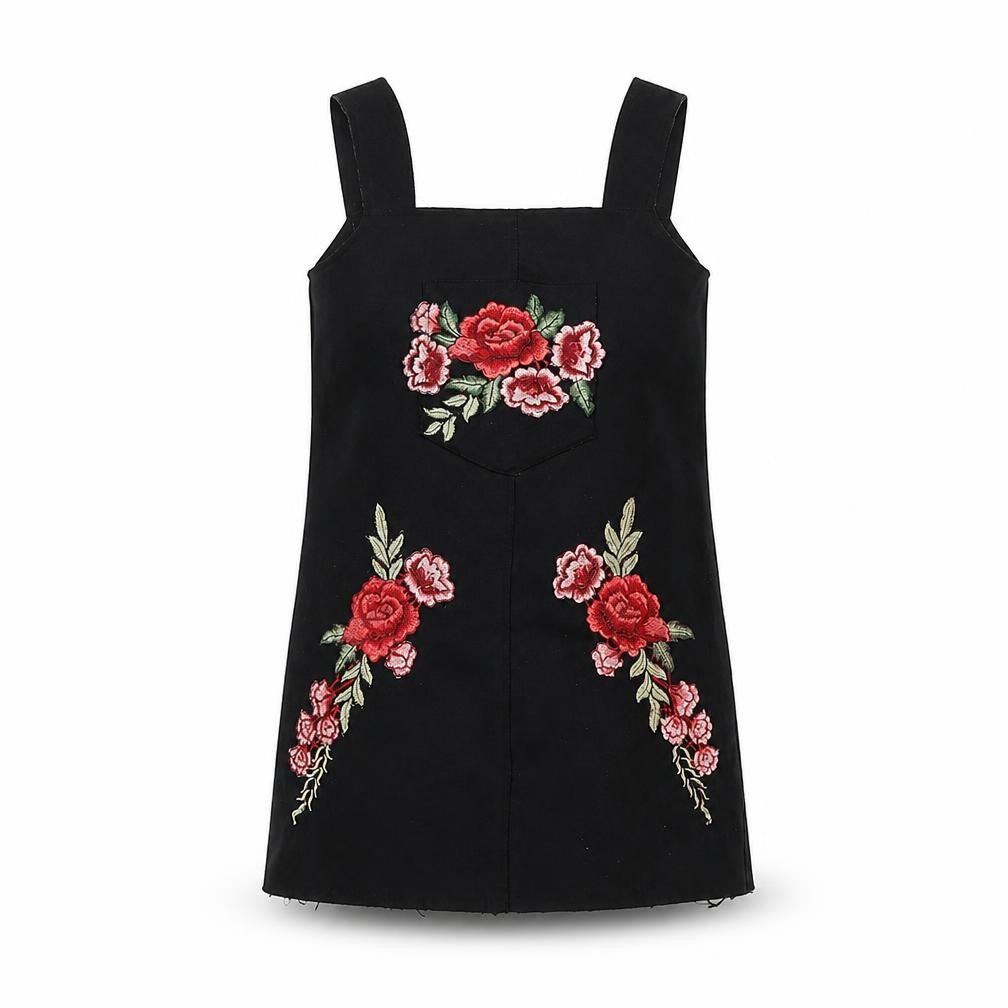 Boohoo Women’s Black Floral Pinafore Dress, Size 4