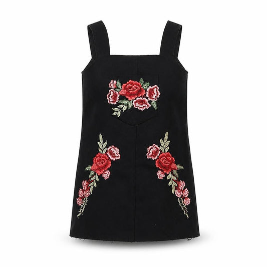 Boohoo Women’s Black Floral Pinafore Dress, Size 4