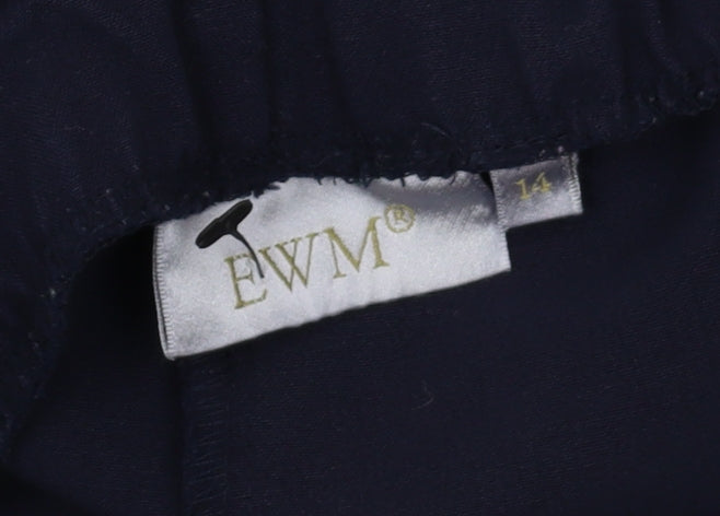 EWM Women's Blue Straight Trousers Size 14