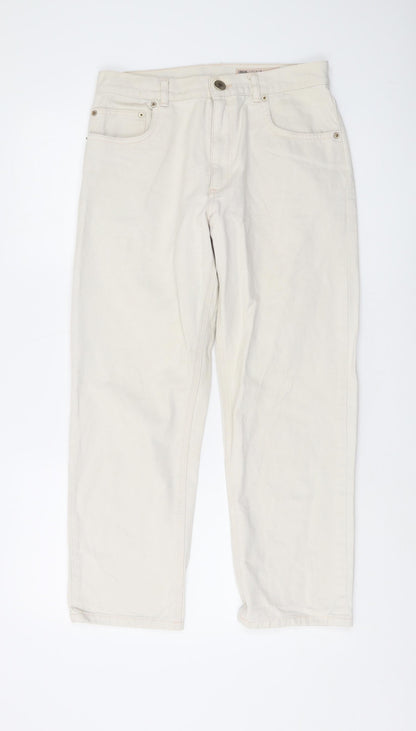 Additional front view of ASOS Men's Ivory Straight Jeans, Regular Fit, size 28